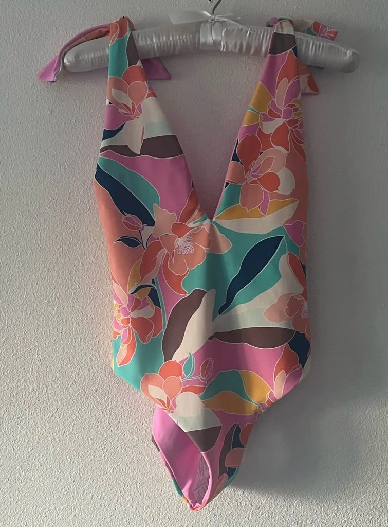 {Kikirio} x Free People Brand New Inka Bow Floral One Piece