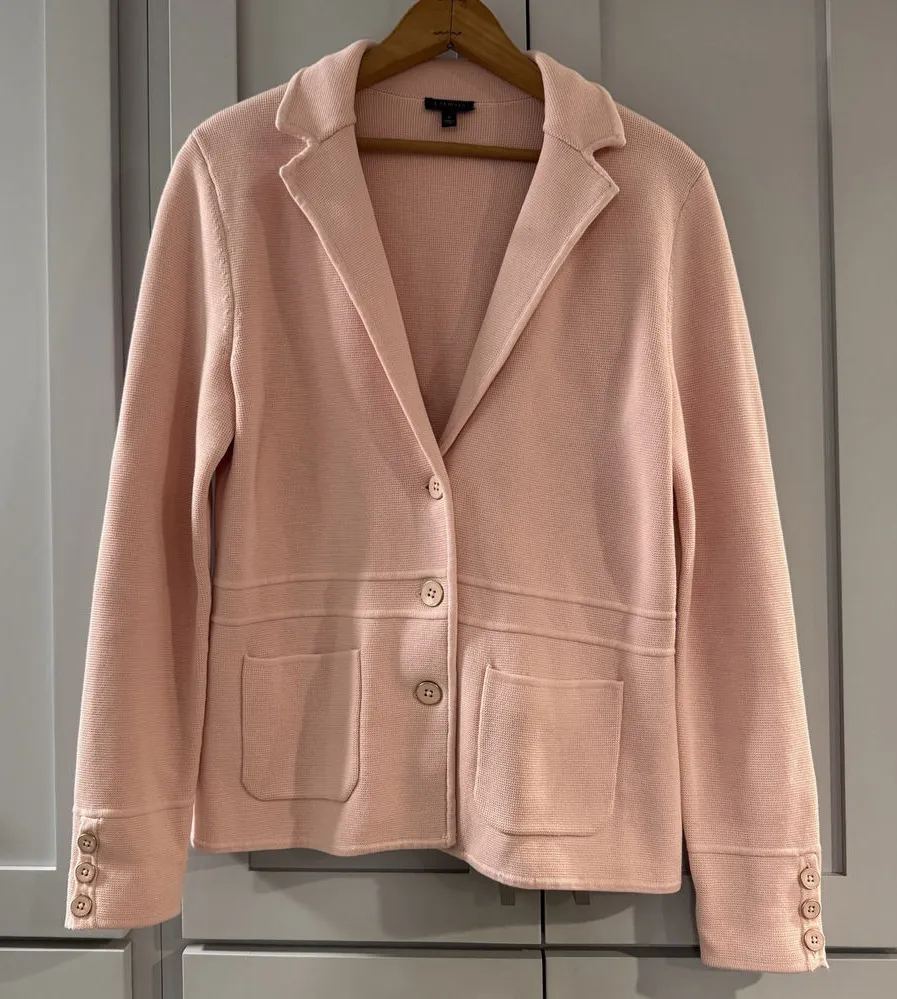 Talbots Pastel Petal Pink Knot Blazer Small Easter Spring Office Church Casual