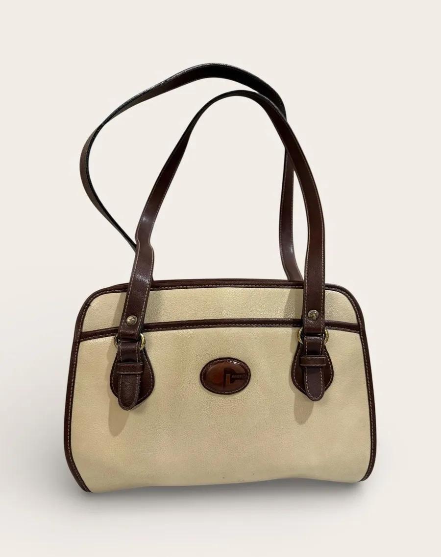 Vintage Rampage Beige Brown Shoulder Bag Classic 90s Y2K Structured Purse