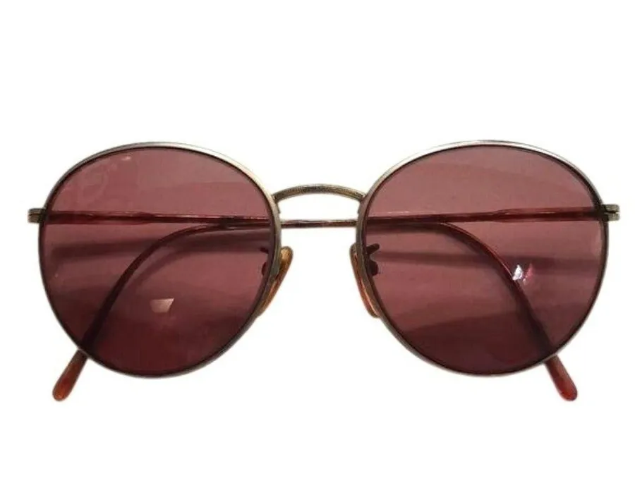 Vintage Oval Sunglasses Gold Frame Pink purple Lenses Unisex (perscription)