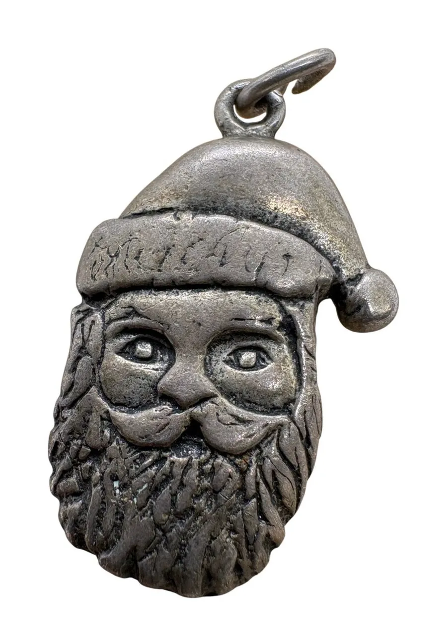 Vintage Sterling Silver Santa Claus Charm Father Christmas Pendant 925 3.99g