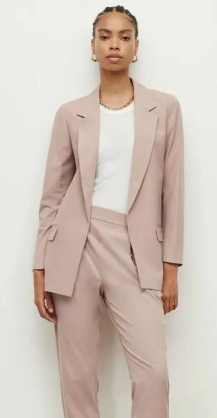 All Saints Aleida Open Front Blazer Size 6 Rose Pink Nude