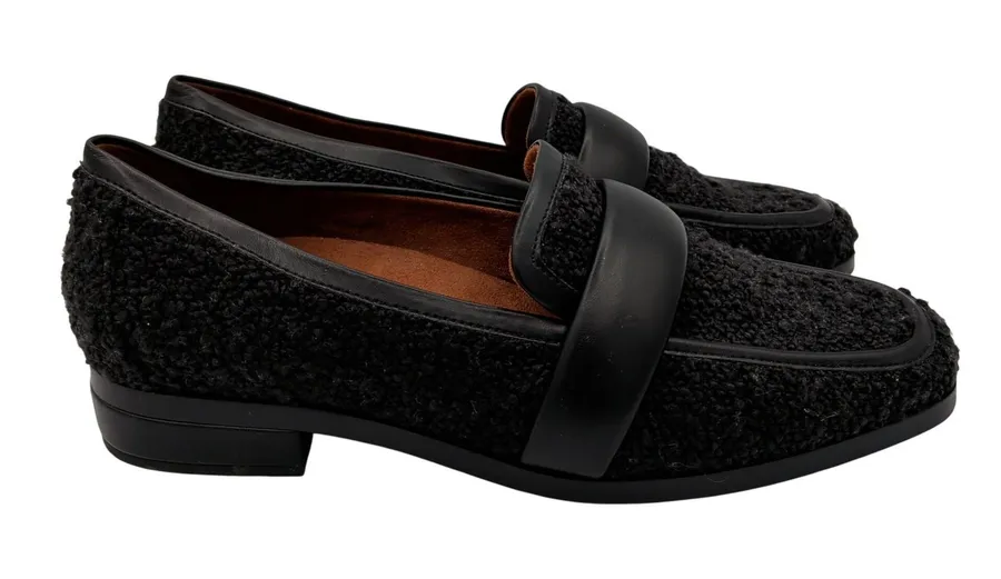 Vionic Mylene Black Boucle Square Toe Loafers Women's Size 10 Slip On Shoes