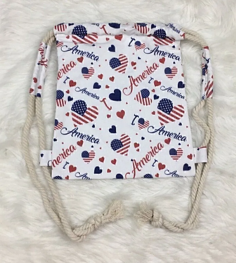 ANNA & AVA Cinch Bag Backpack Womens 13" x 16" Canvas Braided Rope Drawstring