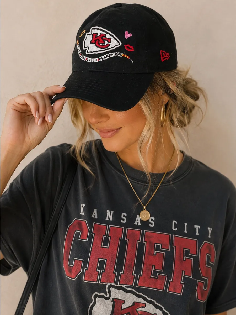 New Era 9Twenty Kansas City Chiefs Super Bowl “In My Champs Era” Swift Kelce Hat Black