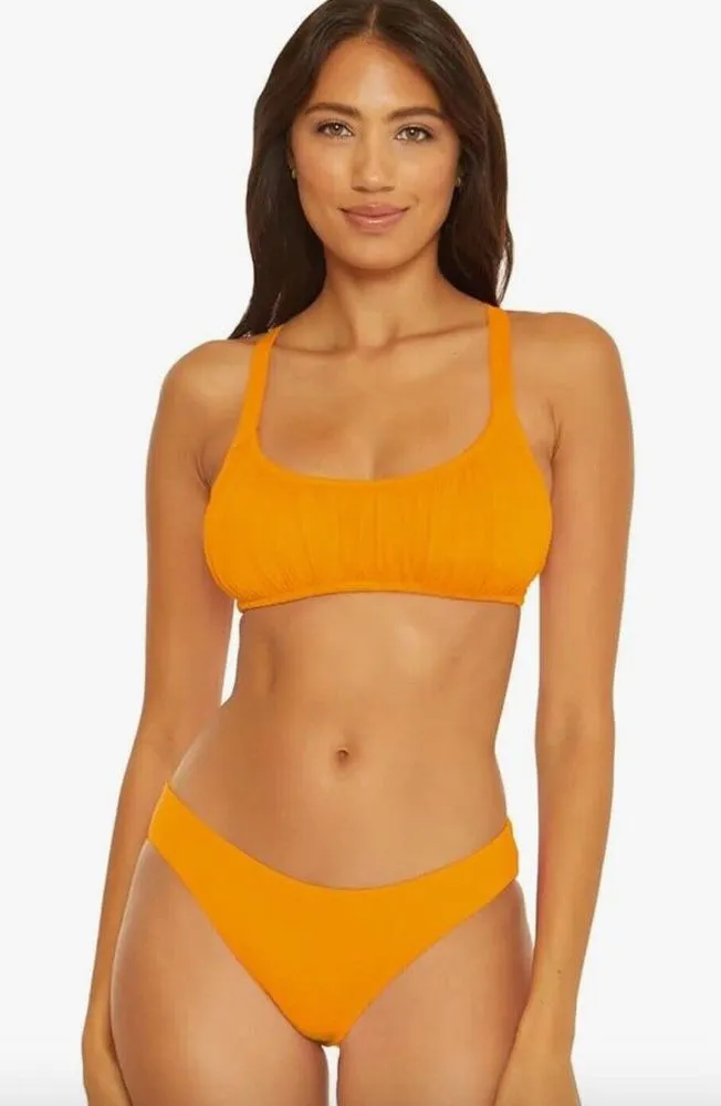 BECCA by Rebecca Virtue Santorini Ophelia Shirred Scoop Bralette Size Small