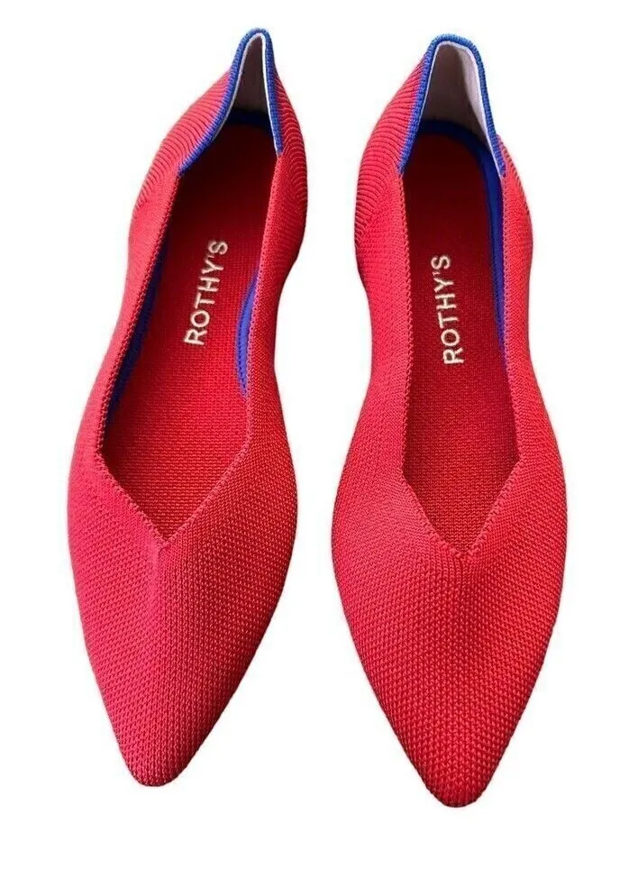 Rothy’s The Flat in lollipop red Women’s Size 7.5 Pointed Toe