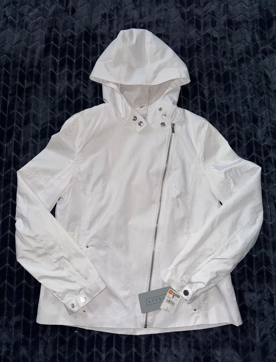 Wilsons Pelle Studio Women Jacket White Full Zip Size L NWT Size L