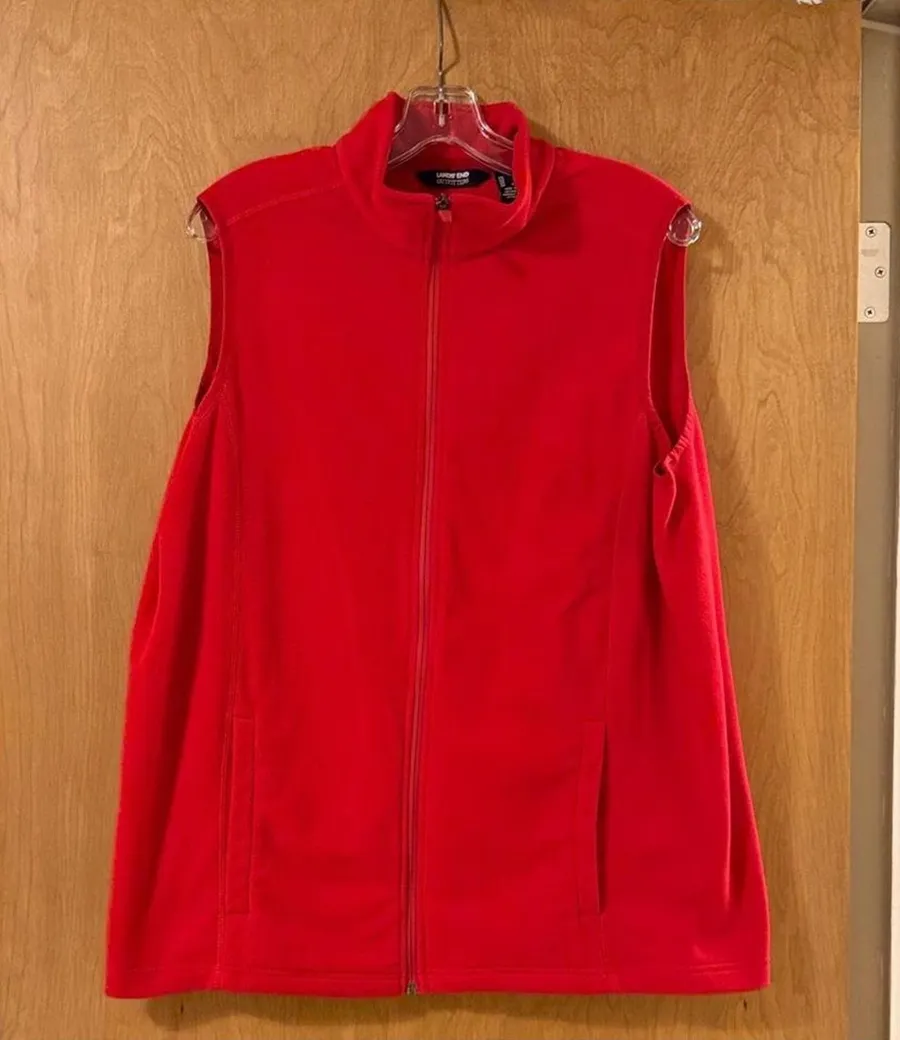 Lands' End Vibrant Red Women's Vest