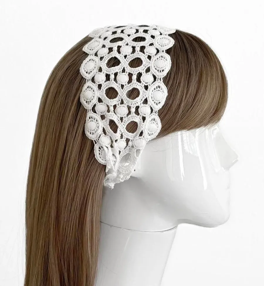 White Crochet Lace Headband