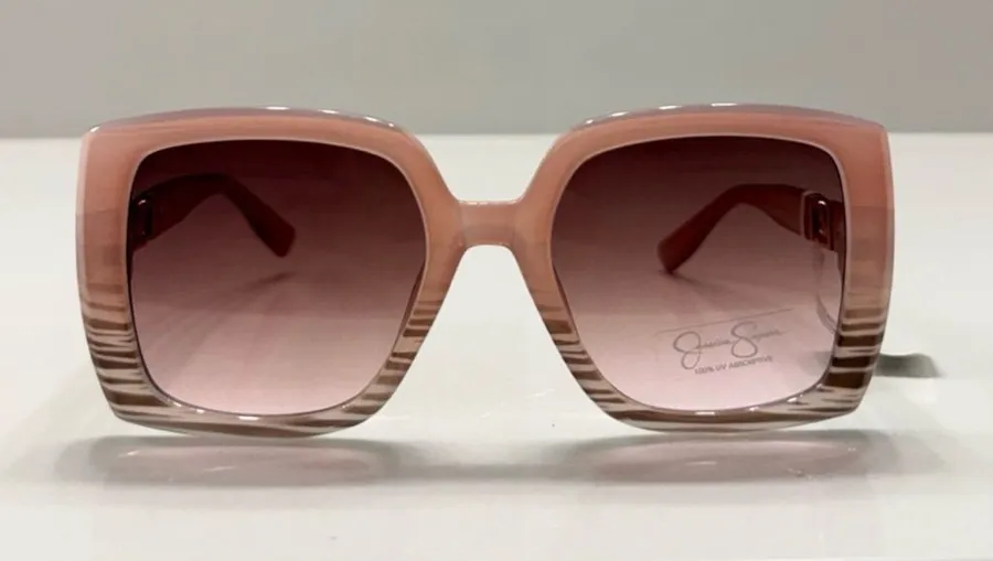 Jessica Simpson blush Nude Pink Ombre Square Gradient Sunglasses J6251 NWT