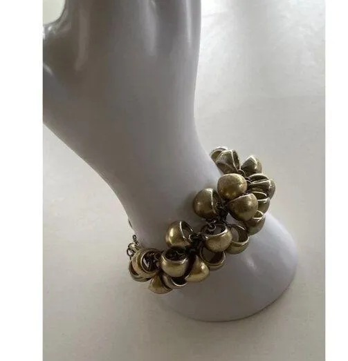Vintage Lia Sophia Bracelet CHA CHA CHA Chunky Brushed Gold Tone Links Sz 7”