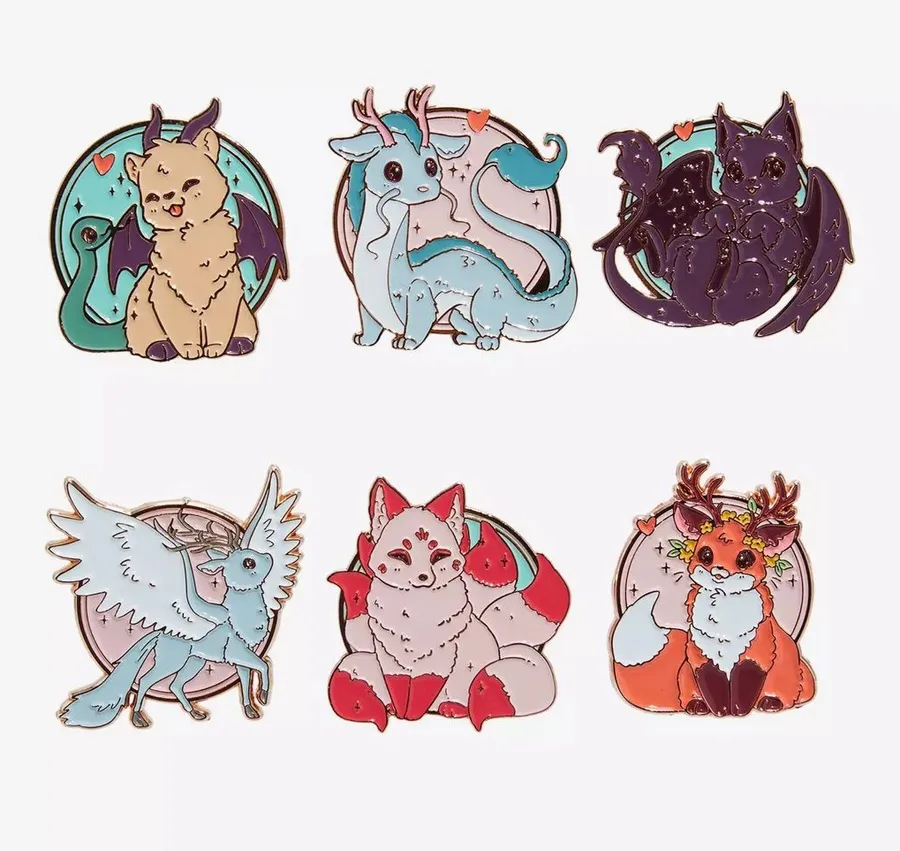 Full set Mystical Critters Blind Box Enamel Pin By Naomi Lord Art Green