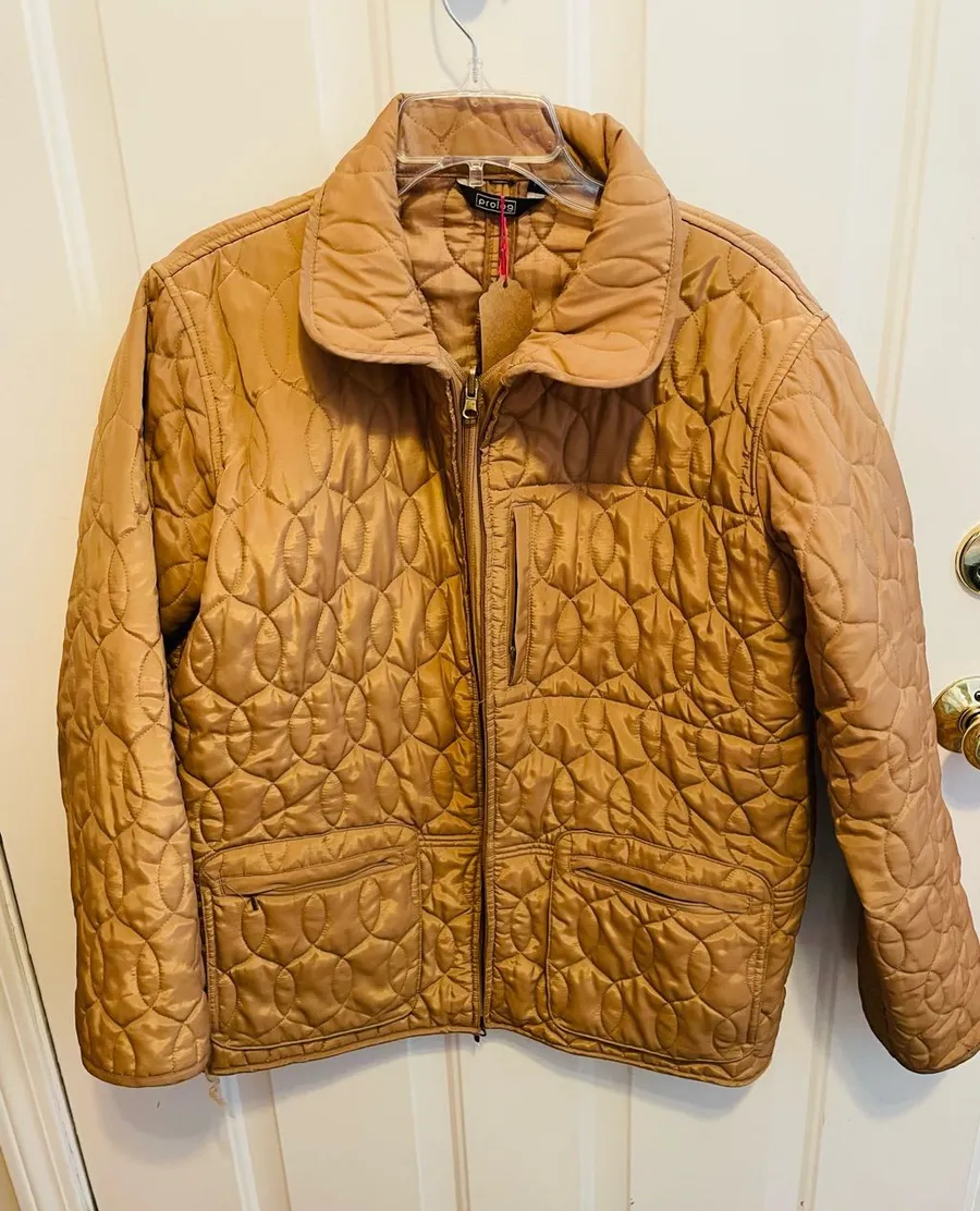 Prolog Quilted Puffer Tan Jacket Size L