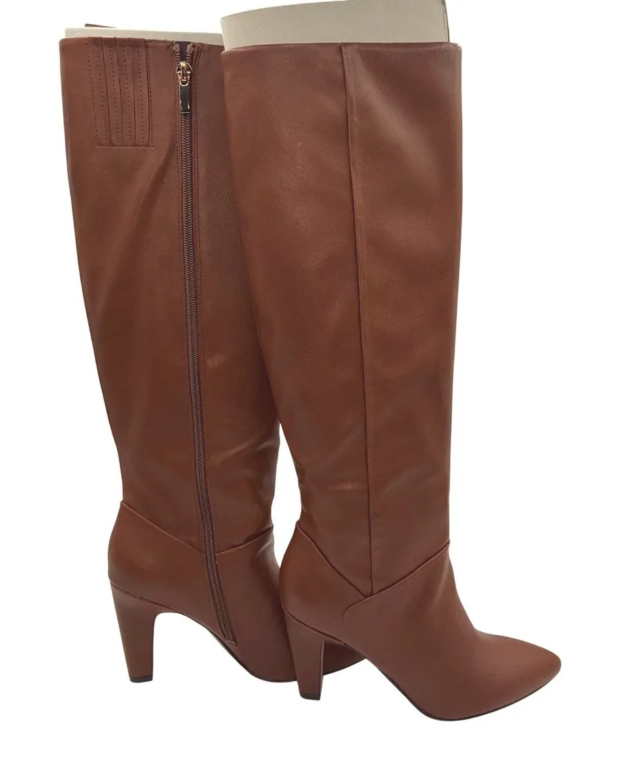 Franco Sarto Koko Womens 6.5M Sienna Leather Pointed Toe Medium Calf Tall Boot