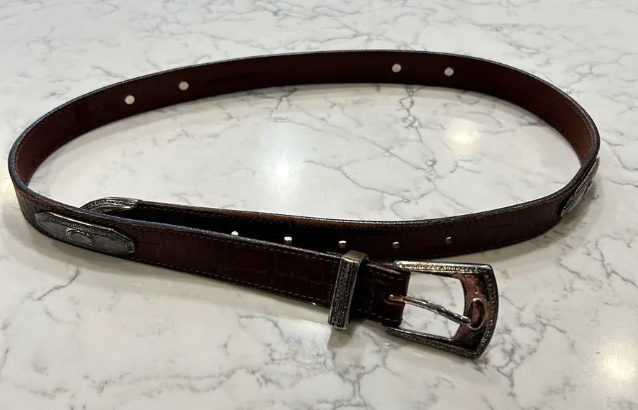 Brighton Brown Leather w/ Silver Detail Size Large Woman’s Belt