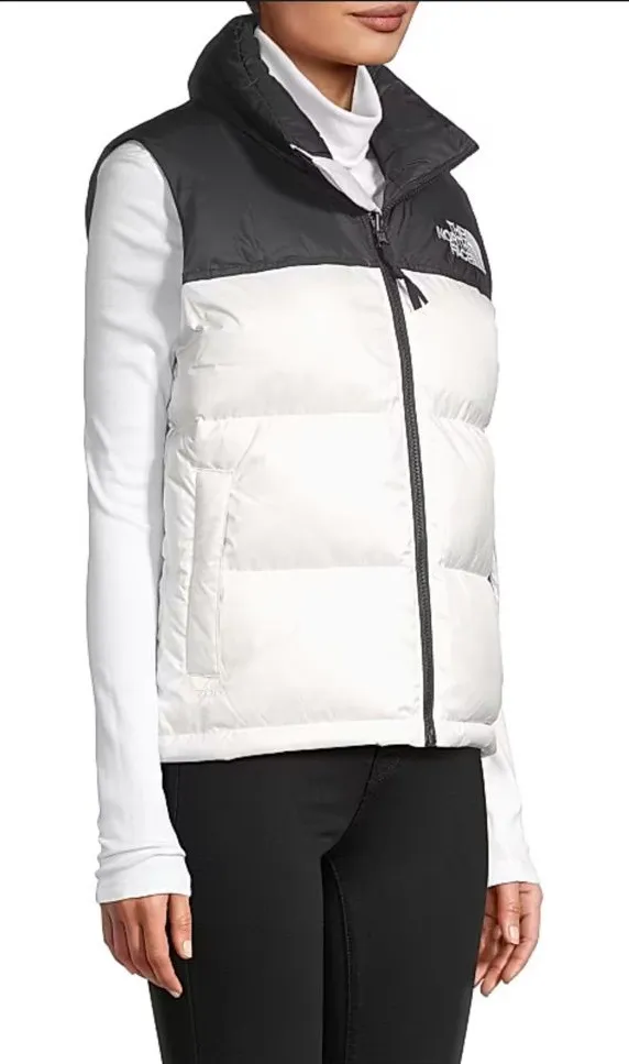 The North Face 1996 Retro Nuptse 700 Down Black/White Vest Women's Size Large