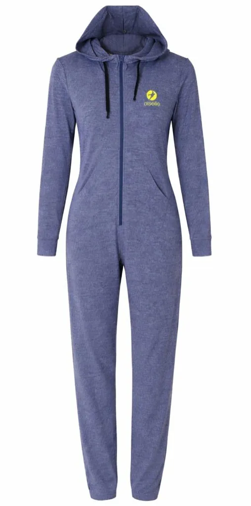 Oiselle Lux Yeti Blue Hooded Performance Jumpsuit One Piece Athletic Runner S