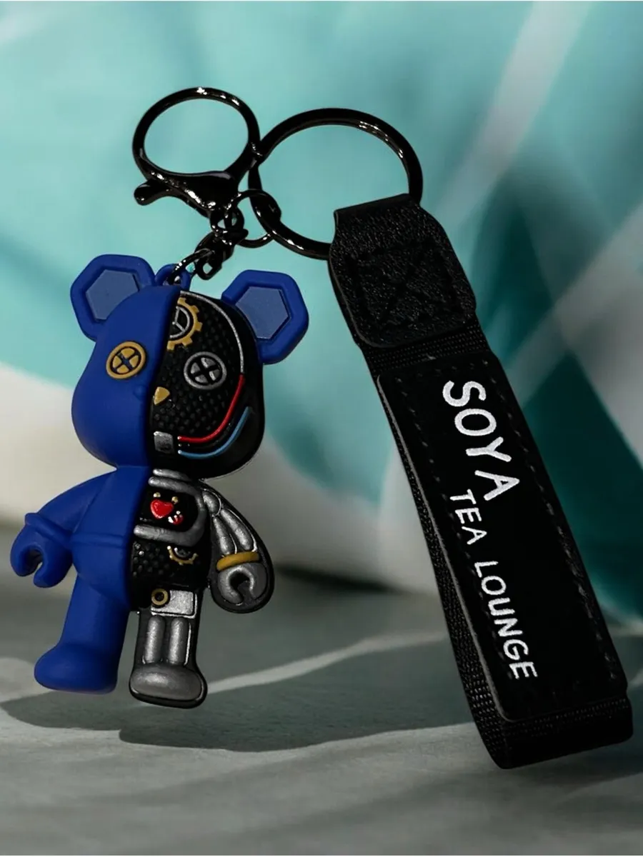 🌸Blue & Black SOYA Tea Lounge Keychain Card Holder