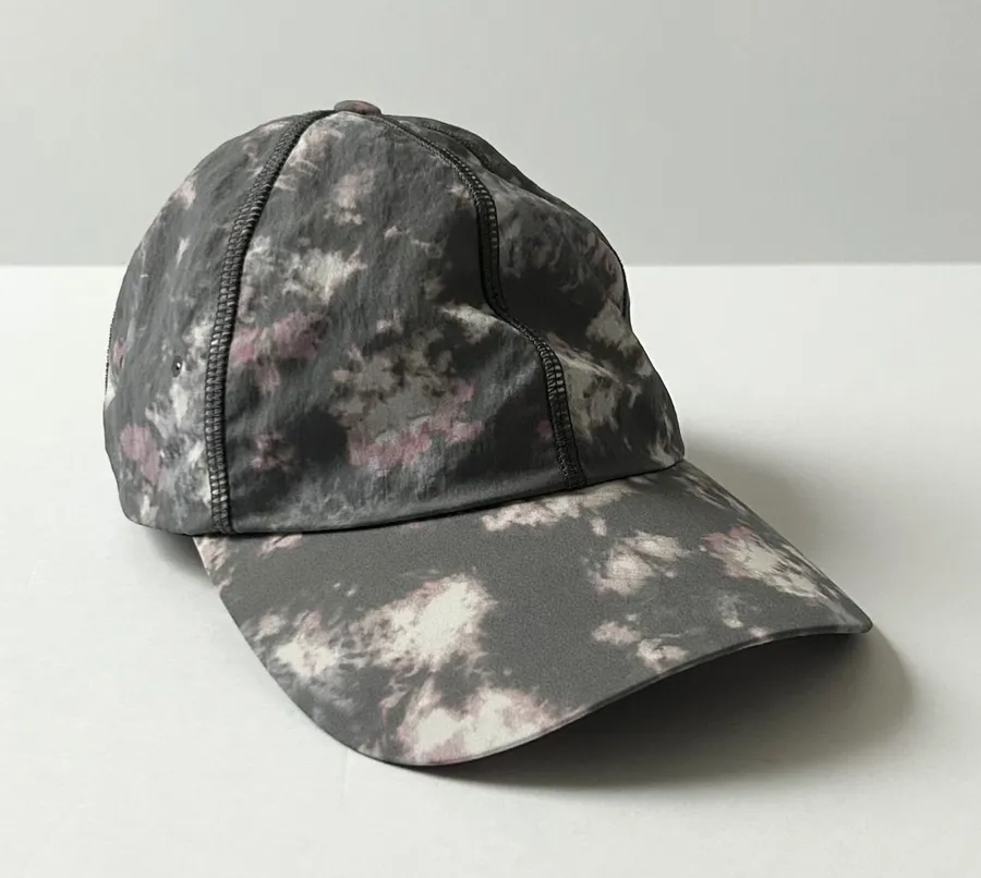 Lululemon Fast and Free Run Hat Tie Dye Grey Pink Adjustable Running Cap OS