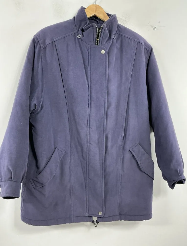 Womans Bromley Sport Thermolite Knee Length Winter Coat Small Purple Lined