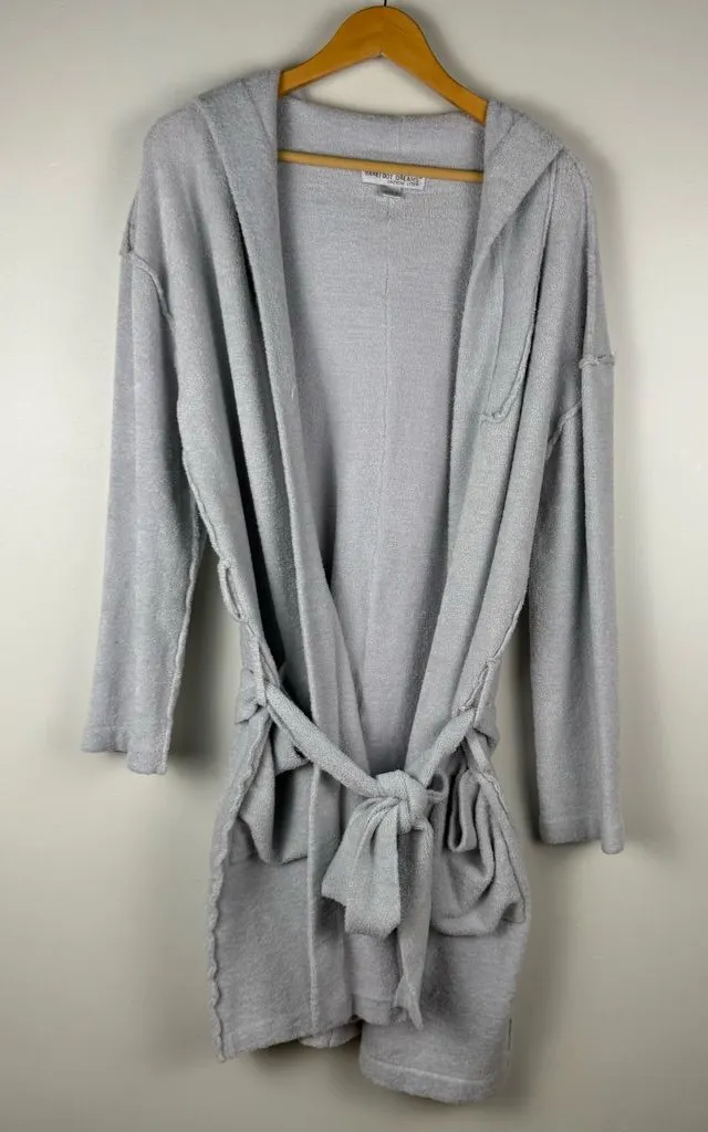 Barefoot Dreams CozyChic Lite Hooded Cardigan/Robe Belt Women's Size 2 Style 539
