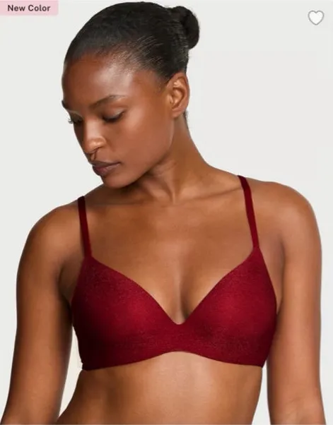 Women's Victoria's Secret Red Shimmer Smooth Bra 34B