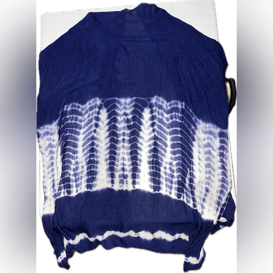 💙 Woven Heart Tie Dye Wrap Duster Cover Up