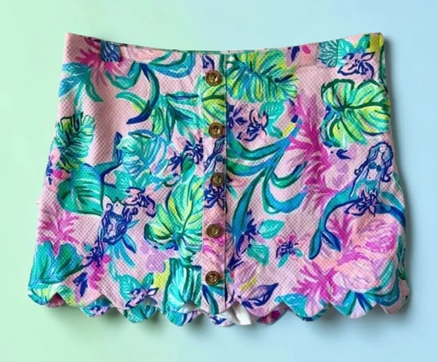 Lilly Pulitzer | Kaylie Button Front Mini Skort mermaid in the shade