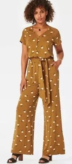 Matilda Jane Up In Front Floral Jumpsuit Size M