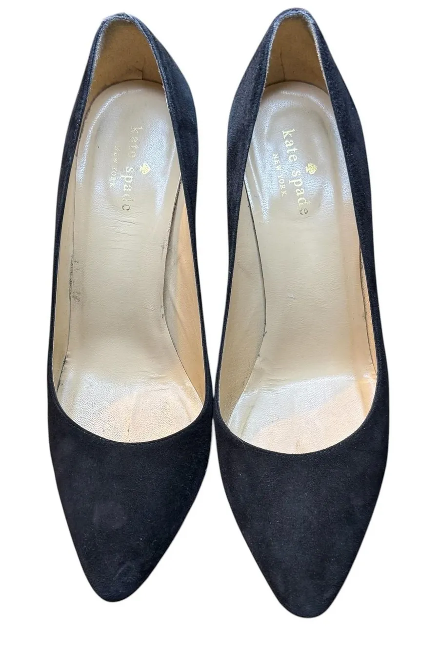 Kate Spade Shoes Womens Size 8 Black Suede Pointed Toe High Heel Pumps Italy