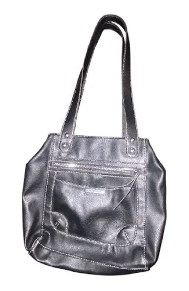 Jaclyn Smith Black Shoulder Tote Bag with Front Pocket