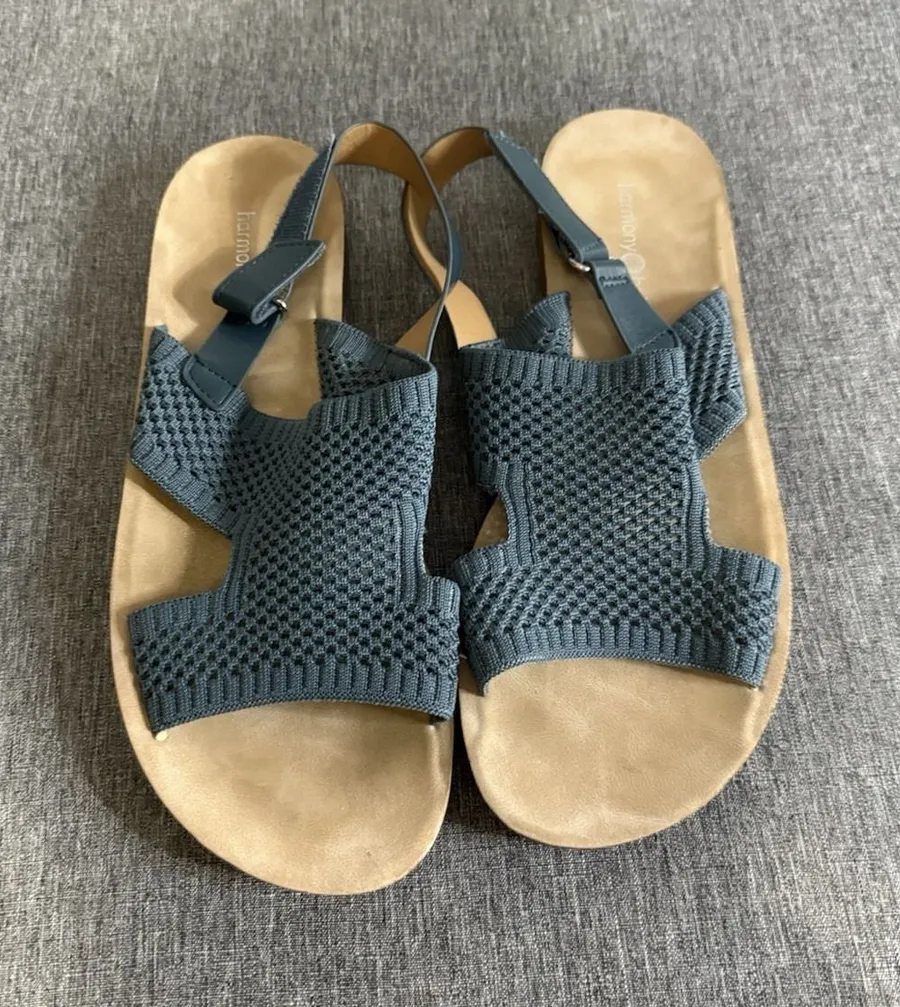 Harmony Balance Women's Glorious (837347) Navy Blue Sandals Sz 11 Beach Coastal