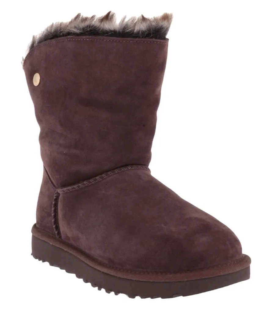 UGG Australia Brown Suede Faux Fur Cuff Winter Boots Womens 10