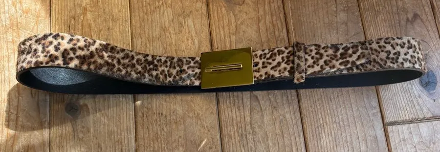Doncaster Leopard Print Leather Made In Italy Belt