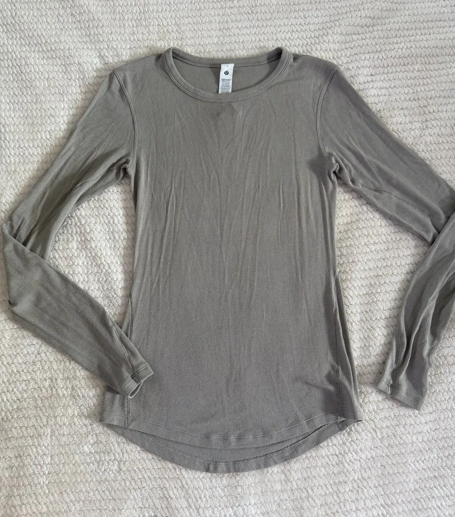 Lululemon Long Sleeve Crewneck Top in Taupe