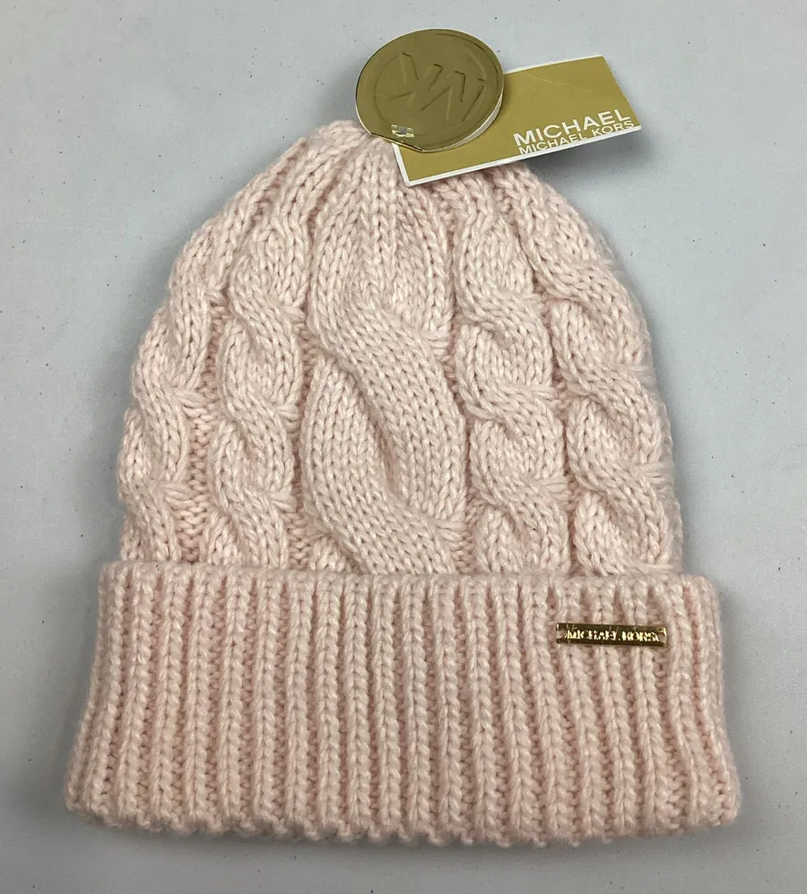 MICHAEL Michael Kors Cable Knit Beanie Hat Pink NEW!