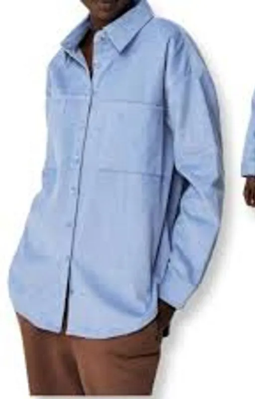 COTTON ON Lightweight Cord Shacket Chore Coat Barn Jacket Size M Blue NWT