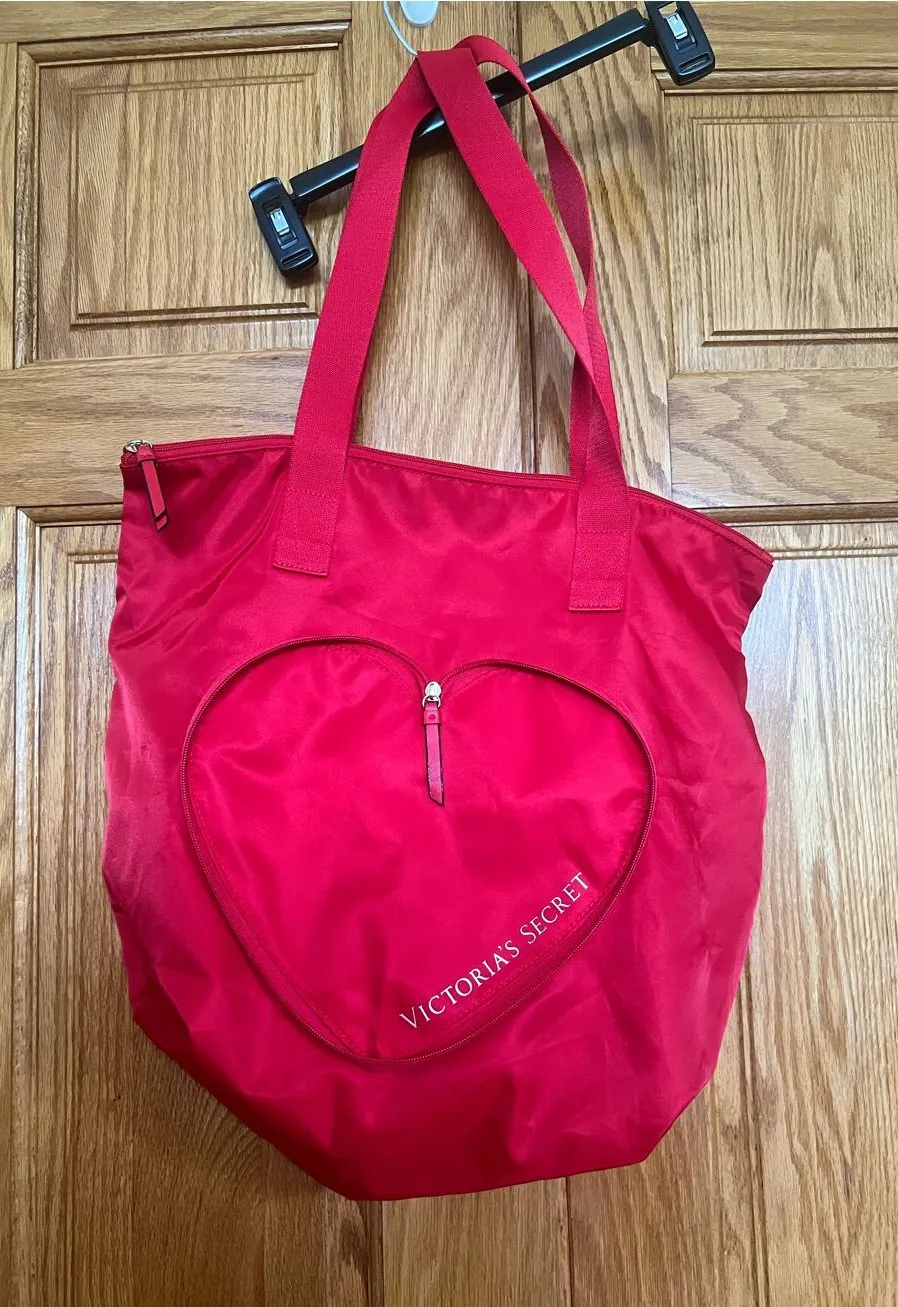 Victoria's Secret - Valentine’s Day - Red Heart Zip Packable Tote Bag