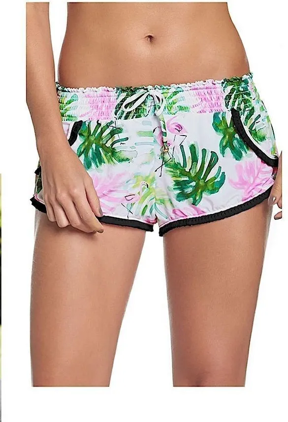 New. PILYQ flamingo coverup shorts. XS/S. NWT