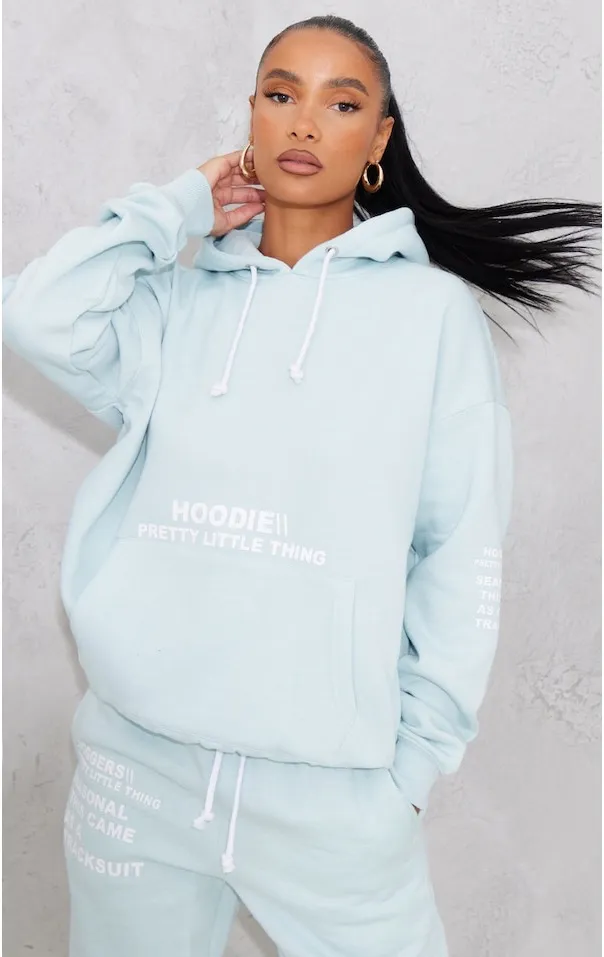 Pretty Little Thing Light Blue Oversized Sweatsuit