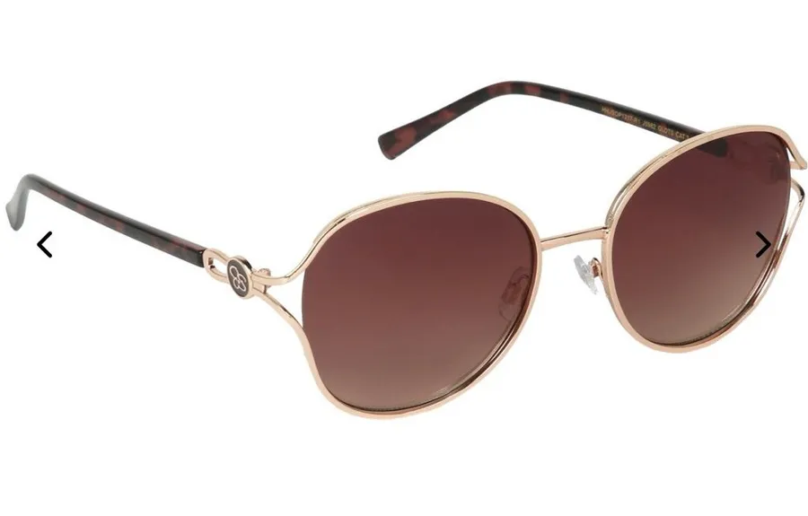 Jessica Simpson Gold Frame Brown Lens Women's Sunglasses - Designer Style
