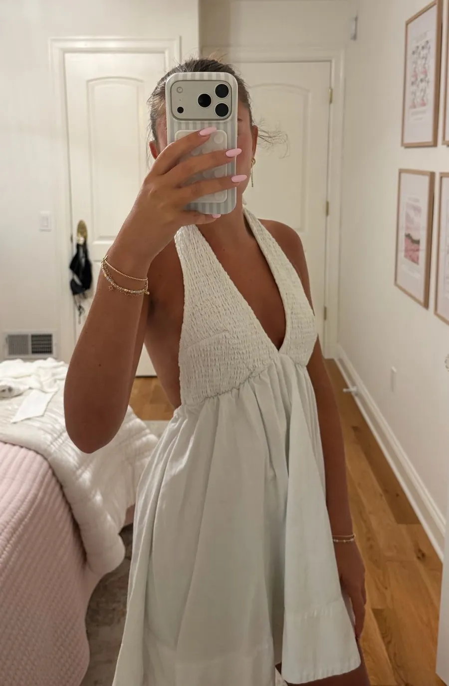 Free People Dress Halter Mini white