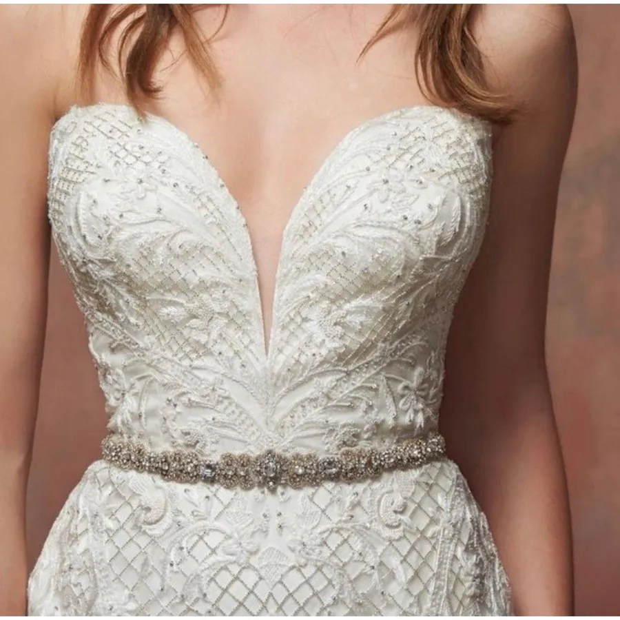 BHLDN Blossom Veils & Accessories Fitted Belt Crystal Embellished Bridal