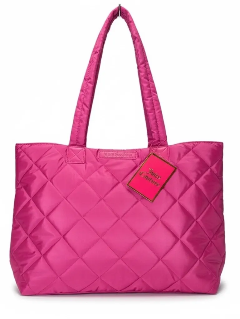 Juicy Couture Hot Pink Quilted Tote Bag NWT Barbiecore Y2K Shoulder Bag