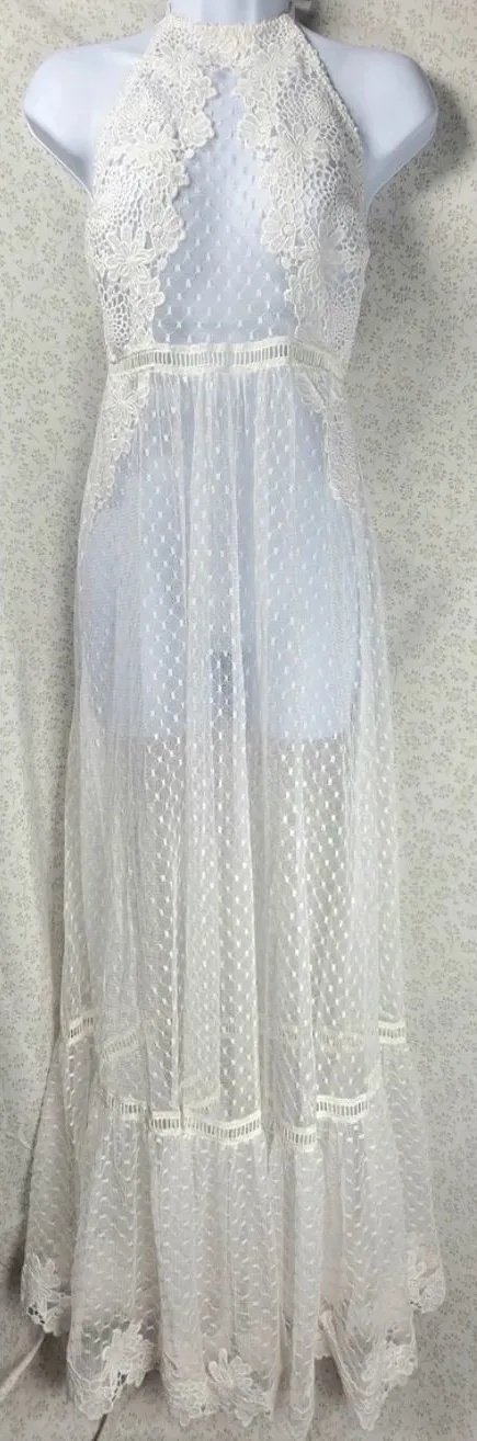 NWT Victoria’s Secret Sheer Lace Maxi Slip