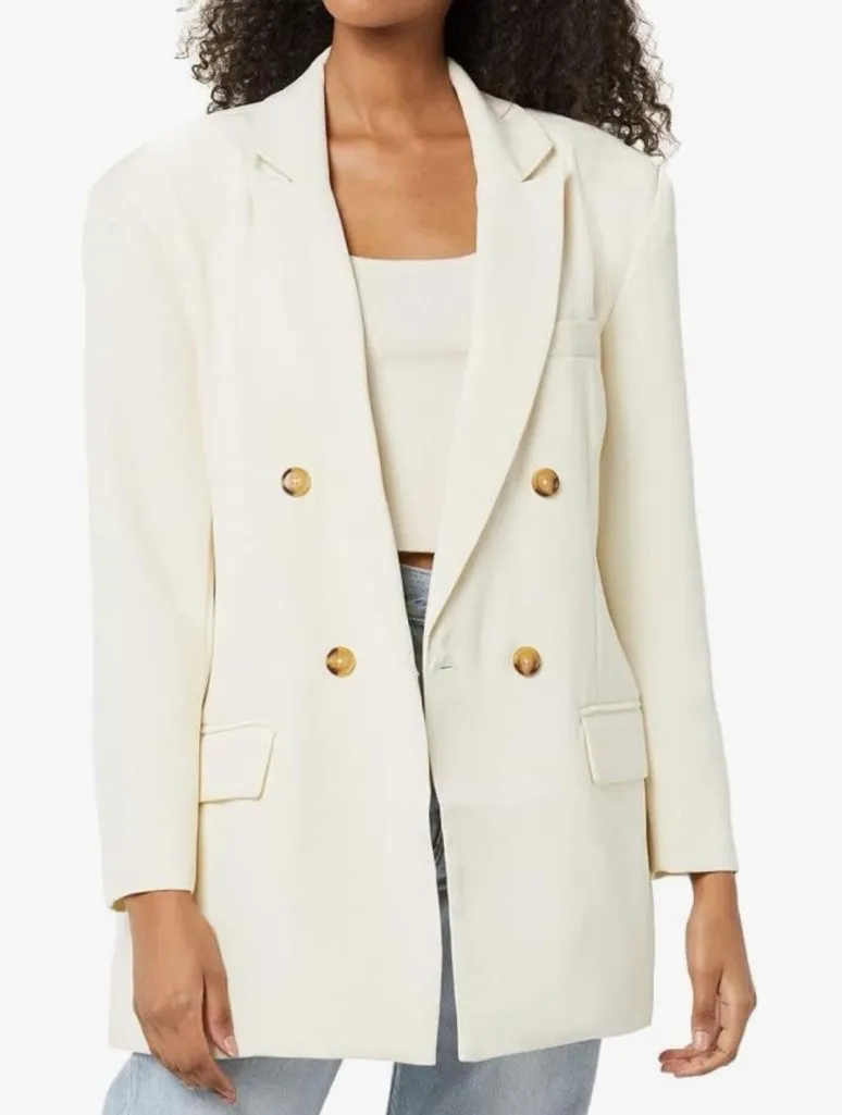 Steve Madden Women's Pristine Double-Breasted Isabella Blazer L $129