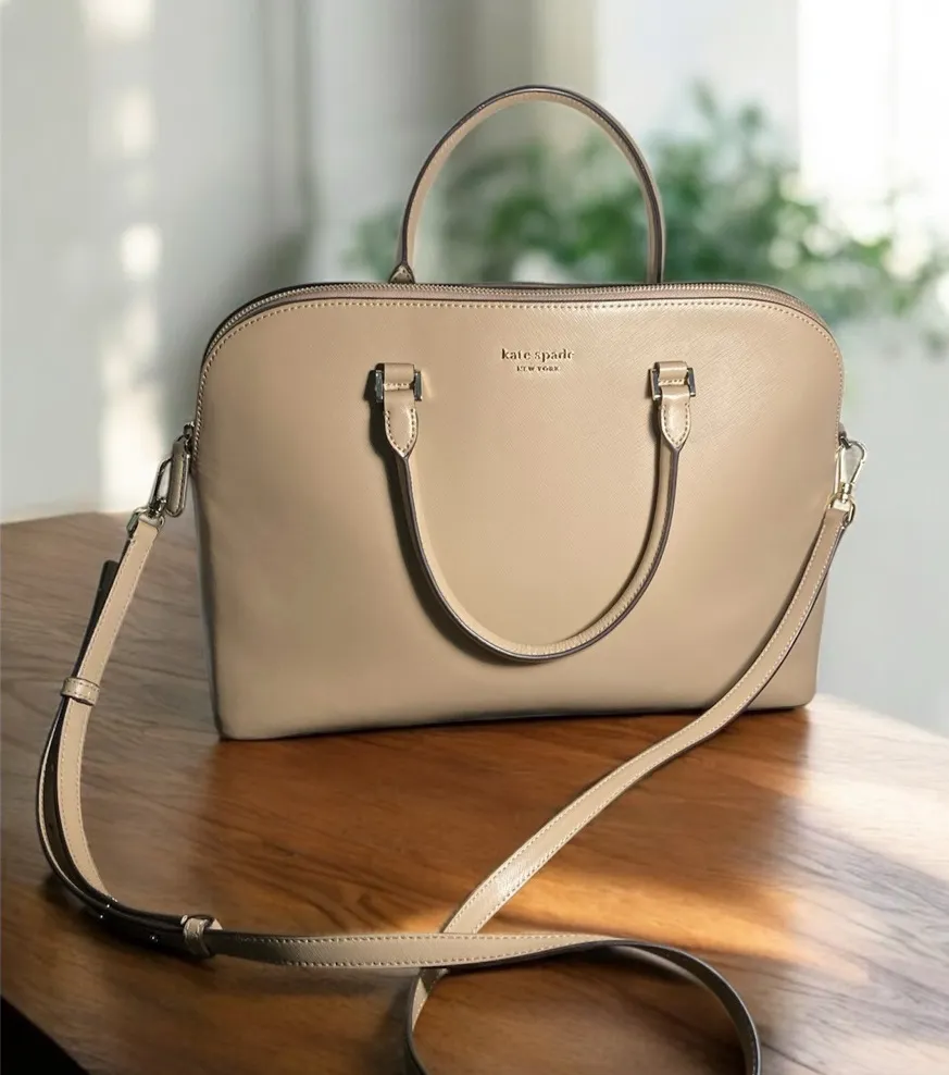 Kate Spade Beige Spencer Leather universal Satchel laptop bag