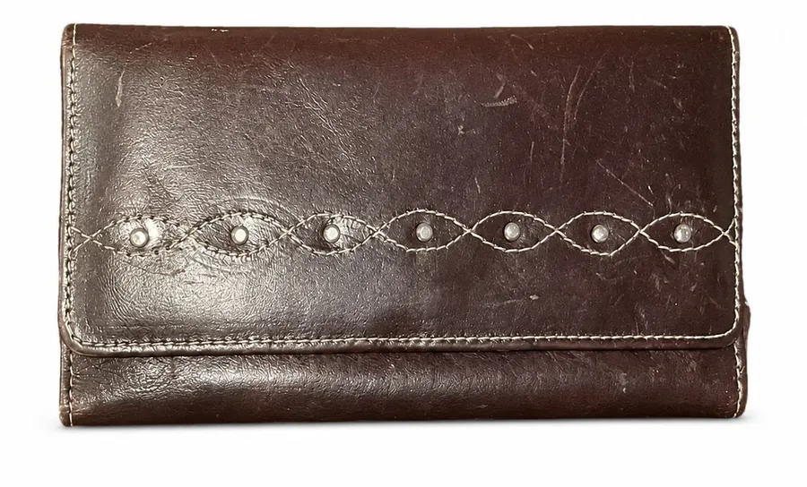 Pardo & Negro Chocolate Brown Colombian Leather Distressed Continental Wallet Size L