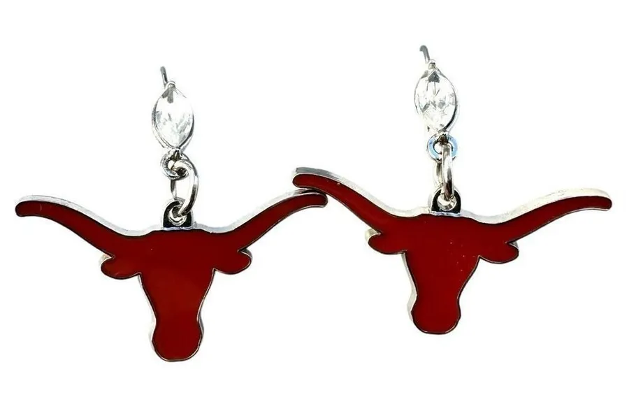 Texas Longhorns dangle earrings